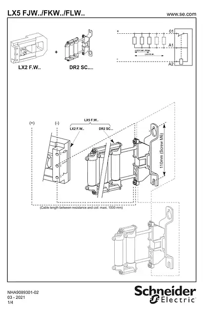 schneider施耐德INSTRUCTION SHEET LX5 FJW-FKW-FLW TeSys F coils